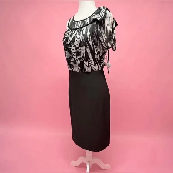 AB Studio Black & White Floral Dress - Picture 2 of 8